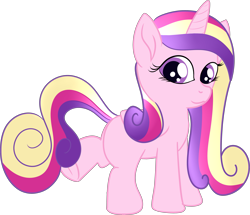 Size: 3987x3432 | Tagged: safe, alternate version, artist:poniidesu, princess cadance, alicorn, pony, blank flank, cute, cutedance, female, filly, frog (hoof), high res, looking at you, simple background, solo, transparent background, underhoof, younger