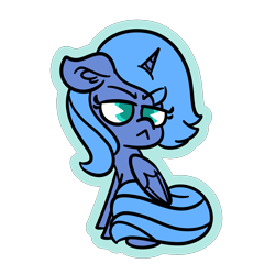 Size: 1500x1500 | Tagged: safe, artist:amethystcutey, princess luna, alicorn, pony, female, filly, grumpy, looking at you, simple background, solo, transparent background, woona, younger