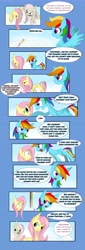 Size: 3399x9999 | Tagged: safe, artist:juanrock, fluttershy, rainbow dash, pegasus, pony, absurd resolution, comic, filly