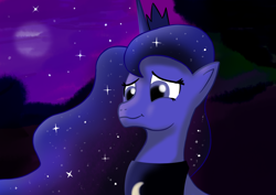 Size: 3508x2480 | Tagged: safe, artist:niezow, princess luna, alicorn, pony, night, solo