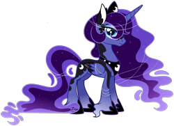 Size: 1793x1299 | Tagged: safe, artist:dianamur, princess luna, alicorn, pony, alternate design, female, mare, simple background, solo, transparent background, unshorn fetlocks