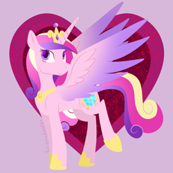 Size: 900x900 | Tagged: safe, artist:enigmadoodles, princess cadance, alicorn, pony, heart, smiling, solo