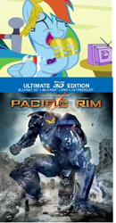 Size: 584x1124 | Tagged: safe, rainbow dash, pegasus, pony, blu-ray, dvd, exploitable meme, meme, obligatory pony, pacific rim, tv meme