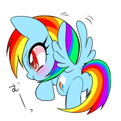 Size: 500x500 | Tagged: safe, artist:naoki, rainbow dash, pegasus, pony, chibi, japanese, pixiv, solo