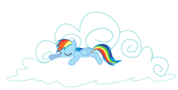 Size: 1120x567 | Tagged: safe, artist:uxyd, rainbow dash, pegasus, pony, cloud, simple background, sleeping, sleepydash, solo, svg, transparent background, vector