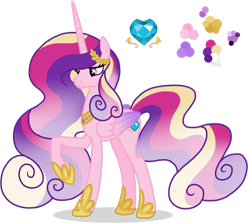 Size: 1280x1148 | Tagged: safe, artist:magicuniclaws, princess cadance, alicorn, pony, base used, color palette, flowing mane, laurel wreath, long mane, long tail, raised hoof, simple background, solo, transparent background, ultimate cadance