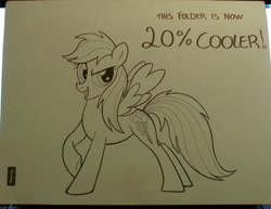 Size: 1000x770 | Tagged: safe, rainbow dash, pegasus, pony, female, mare, simple background, sketch, solo, traditional art, white background