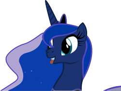 Size: 1765x1337 | Tagged: dead source, safe, artist:a01421, princess luna, alicorn, pony, simple background, solo, tongue out, transparent background, vector