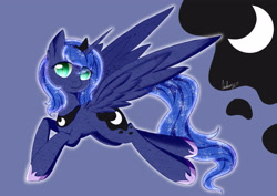 Size: 4093x2894 | Tagged: safe, artist:琥珀莓砸-amberry, princess luna, alicorn, pony, crown, female, jewelry, mare, regalia, solo