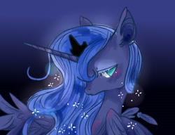 Size: 1440x1104 | Tagged: safe, artist:小huhu狸君呀, princess luna, alicorn, pony, crown, female, jewelry, mare, regalia, s1 luna, solo