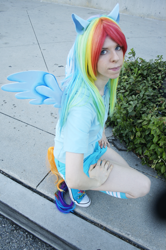 Size: 799x1200 | Tagged: safe, artist:blackfruitbat, rainbow dash, human, cosplay, irl, irl human, photo, solo