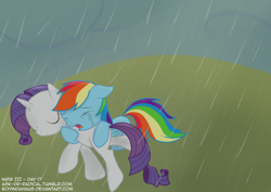 Size: 1024x726 | Tagged: safe, artist:boyindahaus, rainbow dash, rarity, pegasus, pony, unicorn, bad end, crying, dead, rain, sad, sonic rainboom