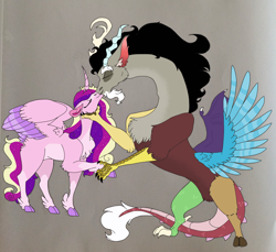 Size: 1894x1738 | Tagged: safe, artist:nightshade2004, discord, princess cadance, alicorn, pony, discodance, female, infidelity, kissing, male, shipping, straight