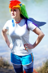 Size: 997x1500 | Tagged: safe, artist:vampire--kitten, rainbow dash, human, cosplay, irl, irl human, photo, solo