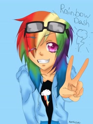 Size: 3456x4608 | Tagged: safe, artist:awesome-vivi, rainbow dash, human, humanized, solo