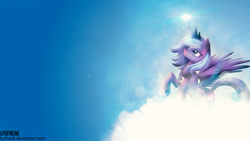 Size: 1920x1080 | Tagged: safe, artist:illumnious, artist:mackaged, edit, princess luna, alicorn, pony, wallpaper, wallpaper edit