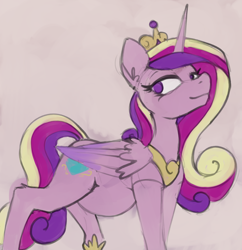 Size: 1420x1464 | Tagged: safe, artist:marsminer, princess cadance, alicorn, pony, crown, female, jewelry, mare, pregnant, regalia, simple background, solo