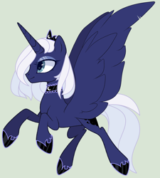 Size: 2156x2396 | Tagged: safe, artist:nocturnal-moonlight, princess luna, alicorn, pony, alternate design, female, mare, simple background, solo