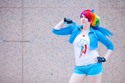 Size: 2048x1365 | Tagged: safe, artist:pockyfairy, rainbow dash, human, cosplay, irl, irl human, photo, solo