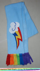 Size: 1950x3450 | Tagged: safe, artist:mandyneko, rainbow dash, clothes, craft, cutie mark, irl, scarf