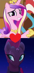 Size: 176x378 | Tagged: safe, edit, edited screencap, screencap, princess cadance, tempest shadow, alicorn, pony, my little pony: the movie, the one where pinkie pie knows, female, lesbian, shipping, shipping domino, tempestdance