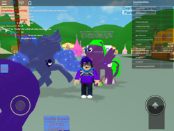 Size: 2048x1536 | Tagged: safe, princess luna, spike, alicorn, dragon, pony, female, horn, mare, rayan blox, roblox