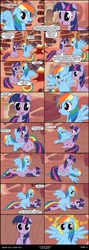 Size: 992x2774 | Tagged: safe, artist:skipsy, rainbow dash, twilight sparkle, pegasus, pony, comic:dawn of a new day, comic, female, golden oaks library, lesbian, shipping, show accurate, tickle fight, tickling, twidash