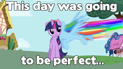 Size: 852x480 | Tagged: safe, edit, edited screencap, screencap, rainbow dash, twilight sparkle, pegasus, pony, friendship is magic, image macro, this day aria