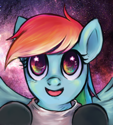 Size: 600x665 | Tagged: safe, artist:oreokeki, rainbow dash, pegasus, pony, female, mare, smiling, solo, starry eyes, stars, wingding eyes