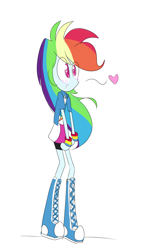 Size: 2000x3200 | Tagged: safe, artist:jankrys00, rainbow dash, equestria girls, blushing, crush, heart, solo