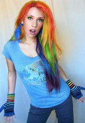 Size: 1450x2109 | Tagged: safe, artist:ellybethe, rainbow dash, human, cosplay, irl, irl human, photo, solo