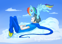 Size: 1018x716 | Tagged: safe, artist:brixyfire, rainbow dash, crossover, homestuck, john egbert