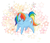 Size: 2358x2007 | Tagged: safe, artist:fluffikitten, rainbow dash, pegasus, pony, blue coat, chibi, female, mare, multicolored mane, solo