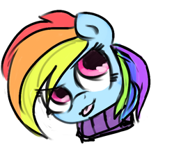 Size: 576x512 | Tagged: safe, artist:riskii, rainbow dash, pegasus, pony, clothes, scarf, solo, tongue out