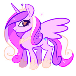 Size: 800x800 | Tagged: safe, artist:gooomys, princess cadance, alicorn, pony, cute, cutedance, heart, heart eyes, jewelry, profile, regalia, simple background, solo, white background, wingding eyes