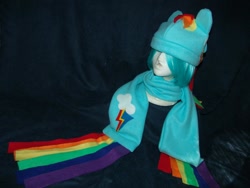 Size: 960x720 | Tagged: safe, artist:regulusblack, rainbow dash, pegasus, pony, clothes, craft, hat, scarf