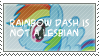 Size: 99x56 | Tagged: safe, artist:writemaster93, rainbow dash, pegasus, pony, deviantart stamp, drama, female, lesbian, stamp, text