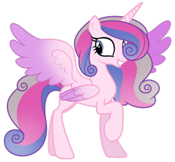 Size: 1024x947 | Tagged: safe, artist:lymamynsay11, princess cadance, princess flurry heart, alicorn, pony, seraph, seraphicorn, fusion, multiple wings, simple background, solo, transparent background