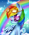 Size: 2500x3000 | Tagged: safe, artist:aquagalaxy, rainbow dash, pegasus, pony, bubble, bust, cloud, cloudy, goggles, portrait, rainbow, solo