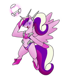 Size: 600x600 | Tagged: safe, artist:kushina13, princess cadance, alicorn, pony, armor, bipedal, female, horn, mare, solo, wings