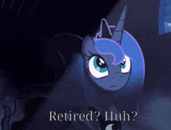 Size: 423x324 | Tagged: safe, artist:minty root, edit, princess luna, alicorn, pony, season 9, spoiler:s09, animated, cropped, ethereal mane, female, gif, luna's determination, mare, sad, solo, youtube link