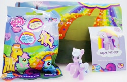 Size: 750x490 | Tagged: safe, carrot cake, fluttershy, grape delight, rainbow dash, tropical storm, pegasus, pony, blind bag, official, rainbow power, toy, wave 9