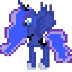 Size: 960x960 | Tagged: safe, artist:joeydr, derpibooru exclusive, princess luna, alicorn, pony, crown, female, jewelry, mare, pixel art, regalia, simple background, solo, transparent background