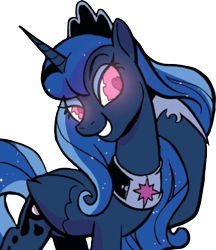 Size: 526x608 | Tagged: safe, idw, princess luna, alicorn, pony, spoiler:comic, spoiler:comic75, cropped, possessed, simple background, solo, transparent background