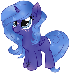 Size: 658x685 | Tagged: safe, artist:angelamusic13, princess luna, alicorn, pony, base used, blushing, female, filly, simple background, solo, transparent background, woona, younger