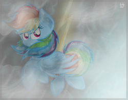 Size: 1032x812 | Tagged: safe, artist:kristysk, rainbow dash, pegasus, pony, flying, lightning, solo, storm