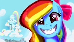 Size: 1191x670 | Tagged: safe, artist:kp-shadowsquirrel edits, edit, rainbow dash, acne, adorkable, braces, cute, dork, recolor, solo, trace