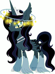 Size: 386x512 | Tagged: safe, artist:t-aroutachiikun, princess luna, alicorn, pony, alternate design, halo, hybrid wings, simple background, solo, transparent background, unshorn fetlocks