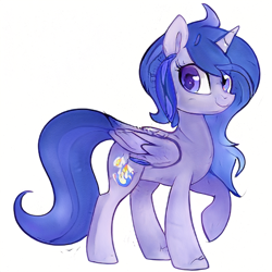 Size: 512x512 | Tagged: safe, artist:aerial, princess luna, alicorn, pony, simple background, solo, white background