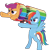 Size: 900x915 | Tagged: source needed, safe, rainbow dash, scootaloo, pegasus, pony, bipedal, cannon, cannon ponies